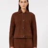 Kastenförmige Jacke aus Wildleder, schokoladenbraun Kastenförmige Jacke aus Wildleder, schokoladenbraun