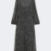 Kleid aus bedrucktem Chiffon, schwarz Kleid aus bedrucktem Chiffon, schwarz