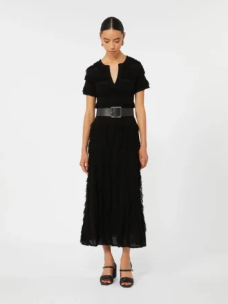 Kleid aus gemustertem Viskosegarn, schwarz