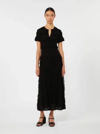 Kleid aus gemustertem Viskosegarn, schwarz