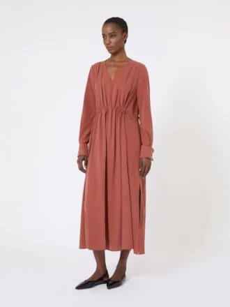 Kleid aus gewaschener Seiden-Canvas, Terrakotta