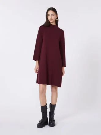 Kleid aus Stretch-Viskosegarn, bordeaux