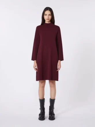 Kleid aus Stretch-Viskosegarn, bordeaux