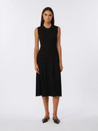 Kleid aus Viskose-Crêpe-Garn, schwarz
