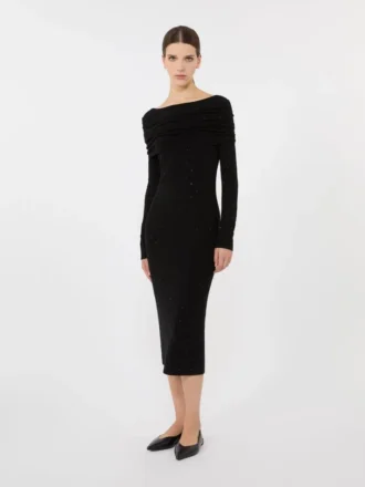 Kleid aus Wollgarn, schwarz
