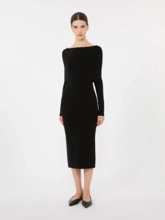 Kleid aus Wollgarn, schwarz