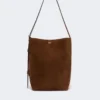 Kleine Archetipo-Tasche aus Spaltleder, dunkelbraun Kleine Archetipo-Tasche aus Spaltleder, dunkelbraun