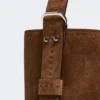 Kleine Archetipo-Tasche aus Spaltleder, dunkelbraun Kleine Archetipo-Tasche aus Spaltleder, dunkelbraun
