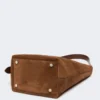 Kleine Archetipo-Tasche aus Spaltleder, dunkelbraun Kleine Archetipo-Tasche aus Spaltleder, dunkelbraun
