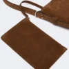 Kleine Archetipo-Tasche aus Spaltleder, dunkelbraun Kleine Archetipo-Tasche aus Spaltleder, dunkelbraun