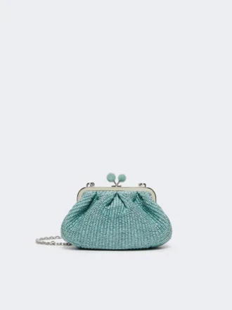 Kleine Pasticcino-Tasche in Raffia-Optik, Öl