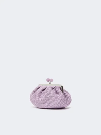 Kleine Pasticcino-Tasche in Raffia-Optik, lila
