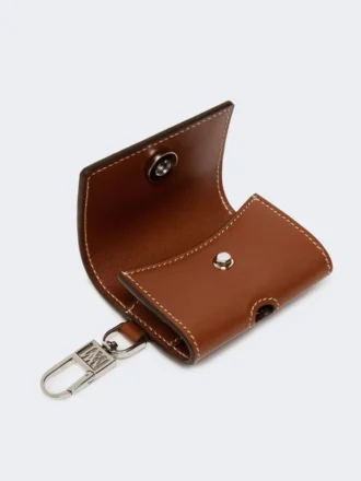 Kopfhörertasche aus Leder, bernsteinbraun