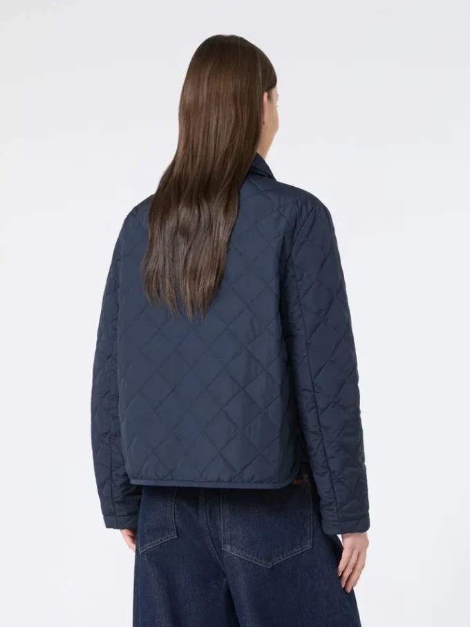 Kurze Steppjacke aus wasserabweisendem Stoff, marineblau Kurze Steppjacke aus wasserabweisendem Stoff, marineblau