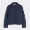 Kurze Steppjacke aus wasserabweisendem Stoff, marineblau Kurze Steppjacke aus wasserabweisendem Stoff, marineblau