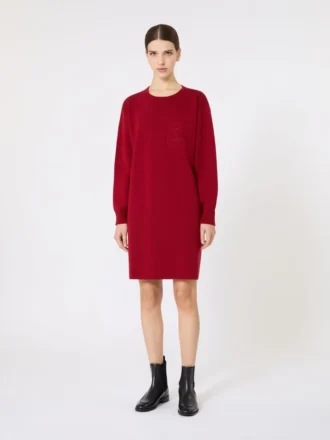 Kurzes Wollkleid, dunkelrot