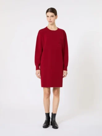 Kurzes Wollkleid, dunkelrot
