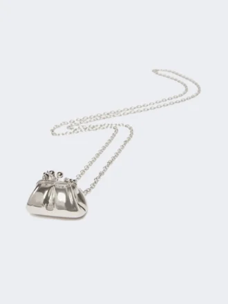 Lange Halskette mit großem Pasticcino-Taschen-Anhänger, silber Lange Halskette mit großem Pasticcino-Taschen-Anhänger, silber