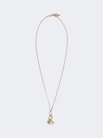 Lange Halskette mit Siegelanhänger, gold