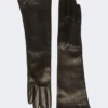 Lange Handschuhe aus Nappaleder, schwarz