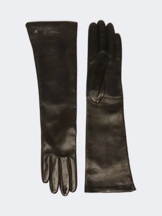 Lange Handschuhe aus Nappaleder, schwarz