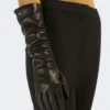Lange Handschuhe aus Nappaleder, schwarz
