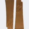 Lange Handschuhe aus Nappaleder, tabakfarben