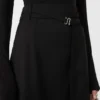Langer Wollrock mit Gürtel, schwarz Langer Wollrock mit Gürtel, schwarz