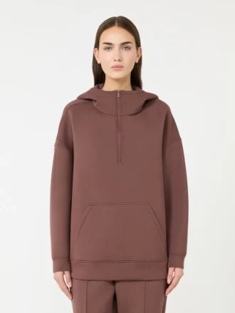 Langes Sweatshirt aus Scuba-Jersey, braun