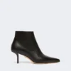 Leder-Stiefeletten mit Reißverschluss, schwarz Leder-Stiefeletten mit Reißverschluss, schwarz