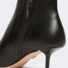 Leder-Stiefeletten mit Reißverschluss, schwarz Leder-Stiefeletten mit Reißverschluss, schwarz