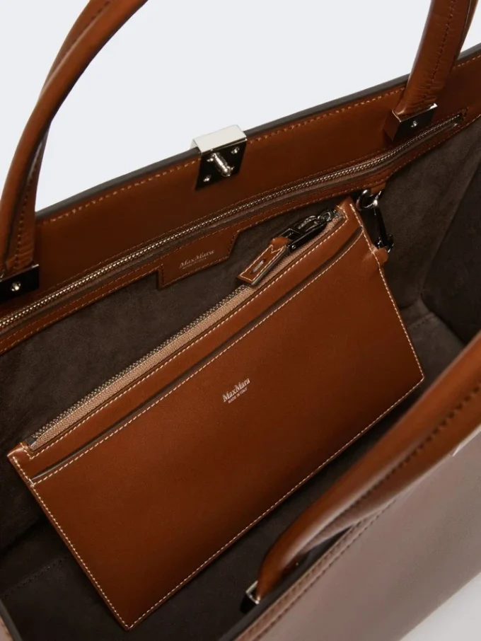 Leder-Tote-Bag, tabakfarben Leder-Tote-Bag, tabakfarben