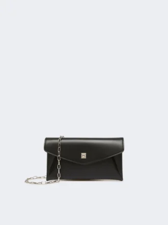 Leder-Umschlagbrieftasche, schwarz