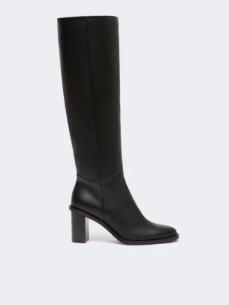 Lederstiefel, schwarz
