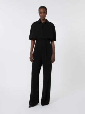 Leichter Jumpsuit aus Cady, schwarz