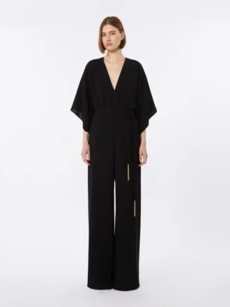 Leichter Jumpsuit aus Cady, schwarz