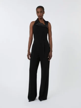 Leichter Jumpsuit aus Cady, schwarz