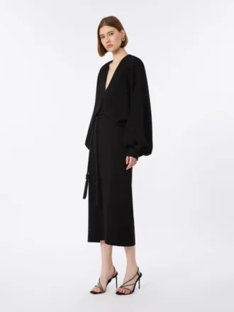 Leichtes Cady-Kleid, schwarz