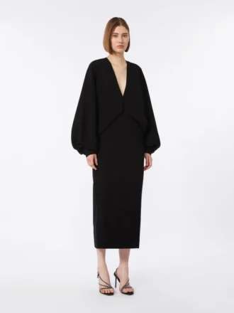 Leichtes Cady-Kleid, schwarz