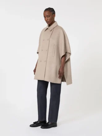 Leichtes Cape aus Kaschmir-Twill, bronze-braun
