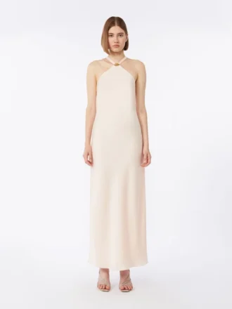 Leichtes Satinkleid, beige-rosa