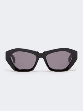 Markante Sonnenbrille mit eckigem Rahmen, schwarz