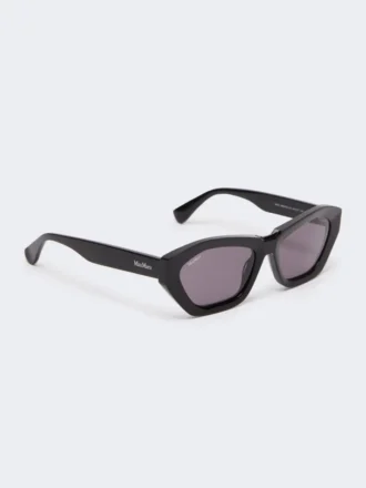 Markante Sonnenbrille mit eckigem Rahmen, schwarz
