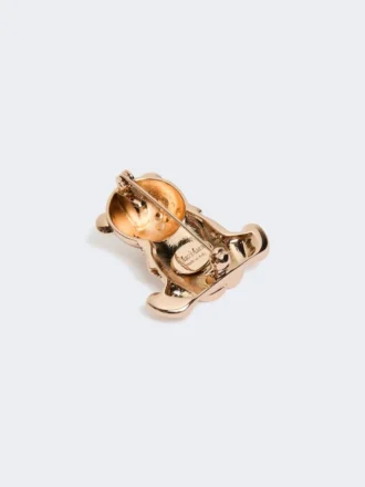 Metallbrosche mit Strasssteinen, gold