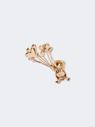Metallbrosche mit Strasssteinen, gold