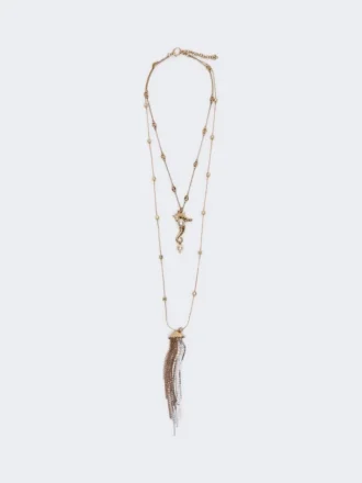 Metallic-Halskette „Abissi“ mit Strasssteinen, gold