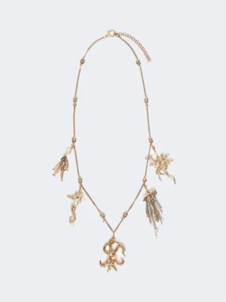 Metallic-Halskette „Abissi“ mit Strasssteinen, gold