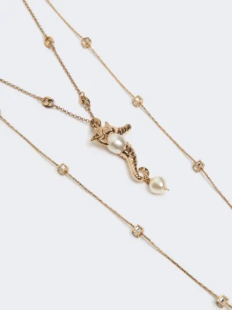 Metallic-Halskette „Abissi“ mit Strasssteinen, gold