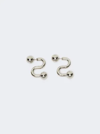 Metallic-Ohrringe, silber