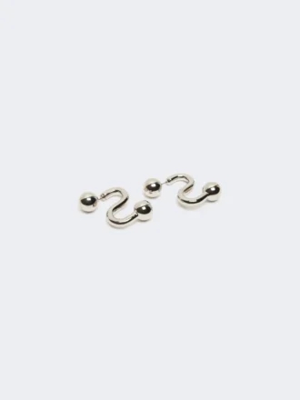Metallic-Ohrringe, silber